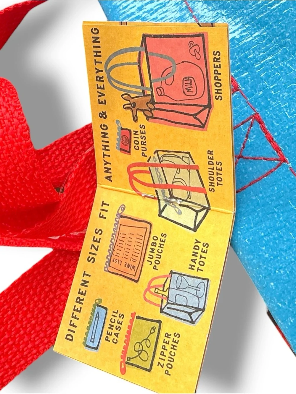 NWT Blue Q Grocery List Huge Market Shopper Beach Party Tote Recycled cheerful